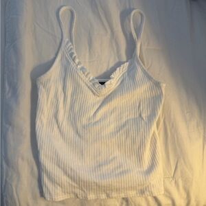 Topshop White Ribbed Camisole